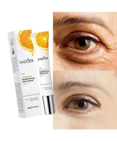 Rapid Reduction Eye Cream Vitamin C Brightening Eye Cream for Wrinkles Eye Bags Dark Circles and Puffiness  Anti Aging Eye Serum for Men Women white