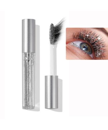 Glitter Mascara Shiny Mascara Glitter Eyeshadow Mascara - Waterproof Glitter Mascara for Eyelashes Sparkling Diamonds Mascara for Sensitive Eyes Zero Clumps Long Lasting Anti-smudge 5ML