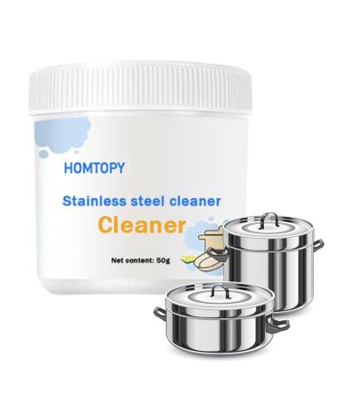 Oil Stain Remover Powder - Stove Cleaning Stainless Steel Pan Cleaner - Stove Rust Pan Stainless Steel Pan Cleaner and Pot Scale Remover for Cookware Stove Littryee 100g