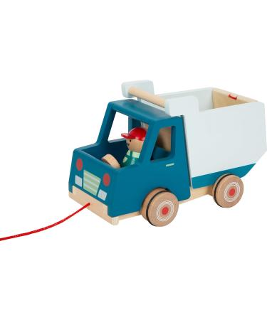 Small Foot Wooden Pull-Along Dump Truck - Motor Skills Toy & Baby Walker for Kids 18+ Months | International Shipping - Buy Online on GoSupps.com