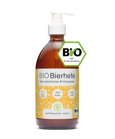 Wolfsbach organic beer yeast for dogs and cats |500 ml of liquid brewer's yeast |100% bio for skin and fur care feed supplement with vitamin B rich in minerals & trace elements DE- KO-060