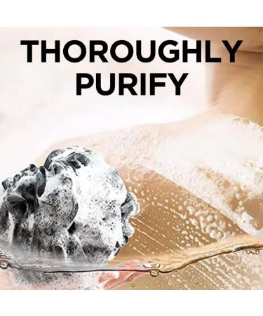 4Pcs Luxury Loofah Bath Sponge Set for Exfoliating - Ultra Soft Shower Puff Sponge for Women & Men - Black - Buy Online on GoSupps.com