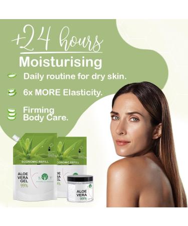 100% Pure Aloe Vera Gel 2000 ML - After Sun Moisturizer, After Shave, Skin & Hair Care - Natural Organic Soothing Gel from the Canary Islands - Buy Online on GoSupps.com