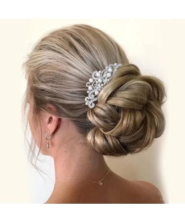 Yean Rhinestone Bride Wedding Hair Comb - Bridal Hair Accessory for Bridesmaids (Silver) - Buy Online on GoSupps.com
