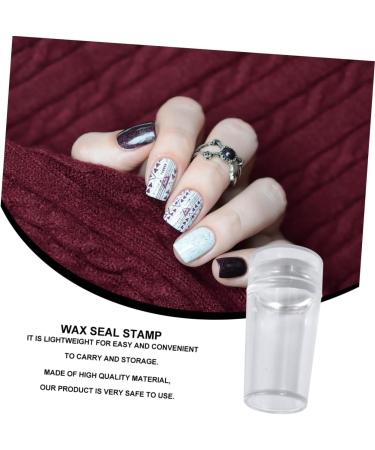 minkissy 4 Fully Transparent Handle with Lid Silicone Seal Nail Art Template Nail Polish Stamper Nail Beauty Tool Nails Kits Jelly Stamper for Nail Art Mold Kit Child Major Supplies Plastic - Buy Online on GoSupps.com