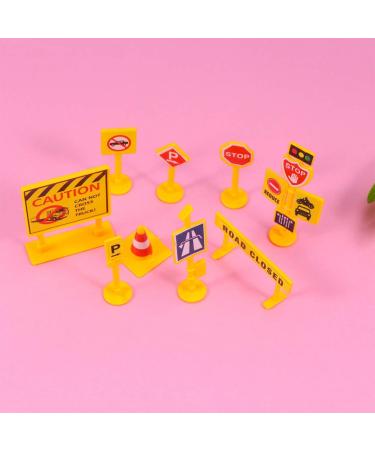 Amosfun Kids Birthday Cake Topper Set Funny Roadblock Sign Cupcake Topper Food Dessert Pick For Fireman Construction Theme Party Baby Shower Party Supplies (Yellow) - Buy Online on GoSupps.com