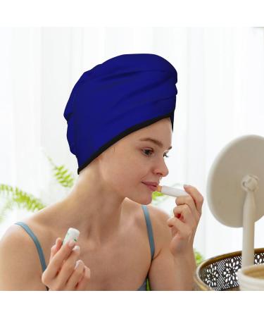 Navy Microfiber Hair Towel | Super Absorbent Wrap for Women | Quick Dry Coral Velvet Cap for Long Curly & Thick Hair - Buy Online on GoSupps.com
