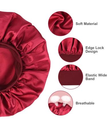 URAQT Satin Sleep Cap 2 Pack - Large Night Head Cover for Women - Soft & Comfortable Sleep Bonnet - Breathable Hair Cap for Long Curly Hair - Best for Night Sleep - Buy Online on GoSupps.com