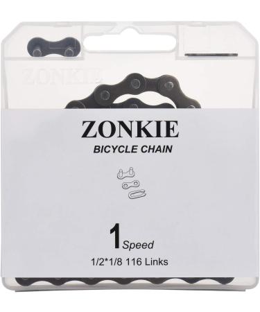 ZONKIE Single-Speed Bicycle Chain | 1/2 1/8 inch 116 Links - Buy Online on GoSupps.com