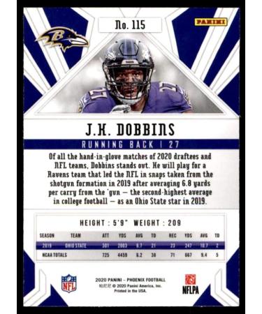 2020 Panini Phoenix Fire Burst #115 J.K. Dobbins Ravens Silver Prizm Refractor RC Card NM-MT - Buy Online on GoSupps.com