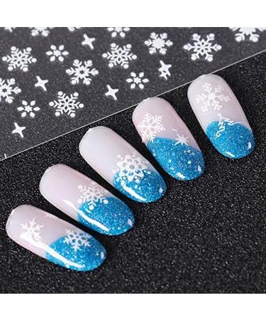 Frcolor 12 Sheets 3D Nail Stickers Christmas Snowflake Nail Art Stickers Nail Art Slices Glitters DIY Decorations - Buy Online on GoSupps.com