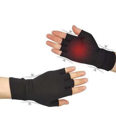Copper Compression Arthritis Gloves  Workout Gloves  Copper Fit Gloves  Fingerless Gloves for Computer Typing and Dailywork Medium