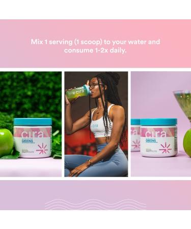 Cira Glow-Getter Greens Superfood Powder with Probiotics for Debloating, Digestion, Detox & Energy - Spirulina, Chlorella & Premium Antioxidant-Rich Ingredients - Appletini - Buy Online on GoSupps.com