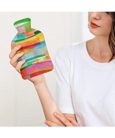 Color Hot Water Bottle with Plush Cover - Bed Warmer for Adults & Children - 26.5x15.3cm - International Shipping Available - Buy Online on GoSupps.com