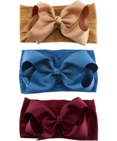 JOYOYO 12 Pcs Baby Big Bow Headbands with Cute 6 Inch Ribbon Bows - Soft Nylon, Super Stretchy Elastic Head Bands for Infants & Toddlers - Buy Online on GoSupps.com