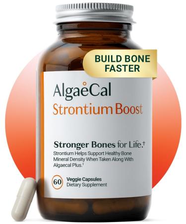 AlgaeCal - Strontium Boost Natural Calcium Supplement for Bone Density Increase Strontium Citrate 680 mg Easy to Swallow for Bone Health & Bone Strength Gluten-Free - 60 Veggie Caps- Made in USA 60 Count (Pack of 1)