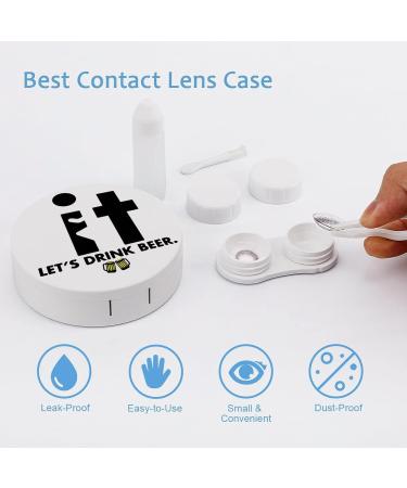 Fck It Drink Beer Round Case For Contact Lens Kit Storage Box with Mirror Printed - Buy Online on GoSupps.com