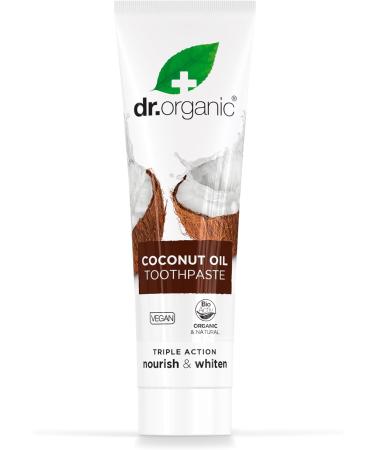 Dr. Organic Coconut Oil Whitening Toothpaste - 100ml | Natural Teeth Whitening & Fresh Breath | International Shipping Available - Buy Online on GoSupps.com
