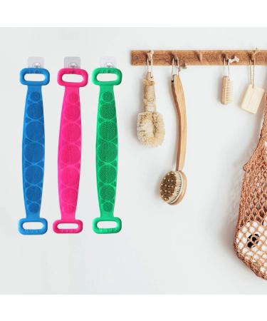 Bainiao Double Sided Silicone Bath Brush 70CM - Exfoliating Body Scrubber for Men and Women (Pink) - Buy Online on GoSupps.com