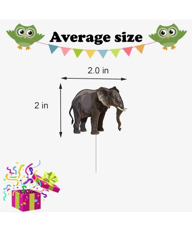 18pcs Safari Cupcake Toppers for Boys Girls Jungle Animal Safari Birthday Theme Paty Decorations Supplies Wild One Giraffe Tiger Lion Elephant Cake Decorations - Buy Online on GoSupps.com