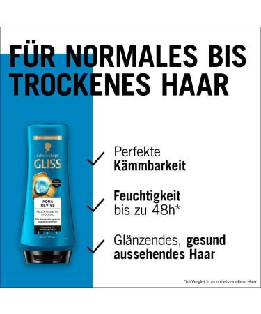  Gliss Kur Gliss Aqua Revive Shampoo (250ml) Hyaluronic Acid & Seaweed Shampoo Aqua Revive Moisturizing Shampoo & Conditioner (200ml) Conditioner with Hyaluronic Complex - Buy Online on GoSupps.com