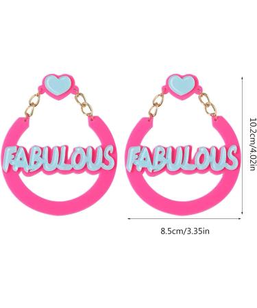 Feyley Halloween Acrylic Earrings - Handmade Retro English Letters for Women | Unique Novelty Jewelry - Buy Online on GoSupps.com