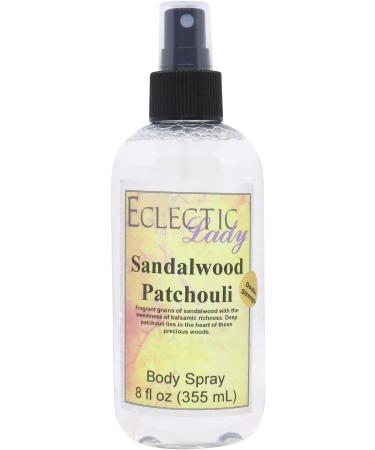 Sandalwood Patchouli Body Spray Body Mist for Women with Clean Light & Gentle Fragrance Long Lasting Perfume with Comforting Scent for Men & Women Cologne with Soft Subtle Aroma For Daily Use Double Strength 8 Fluid Ounces