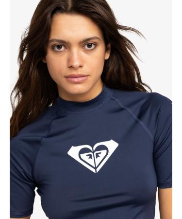 Roxy Whole Hearted UPF 50 Short Sleeve Rashguard for Women - Mood Indigo - International Shipping Available - Buy Online on GoSupps.com