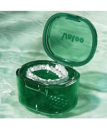 Haelaved Retainer Case Denture Bath Cup with Strainer Basket - Orthodontic Mouth Case for False Teeth (Green) - Buy Online on GoSupps.com