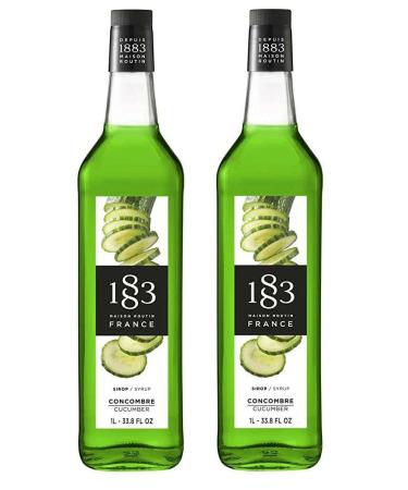 Maison Routin 1883 Cucumber Flavour Syrup 1L Glass Bottle 2 Pack Cucumber 1 l (Pack of 2)