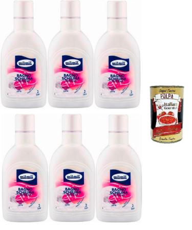 Italian Gourmet E.R. Milmil Shower Gel with Milk Protein Fragrance Practical Size Dermatologically Tested - 6 x 2000 ml + Italian Gourmet Polpa 400 g