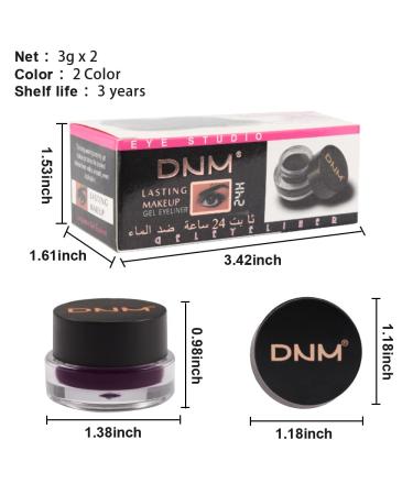 Evpct 2 in 1 Blue and Purple Gel Eyeliner Eyebrow Cream Pomade Set - Waterproof, Smudge Proof, Long Lasting - 0.21 Ounce (Pack of 1) - Buy Online on GoSupps.com