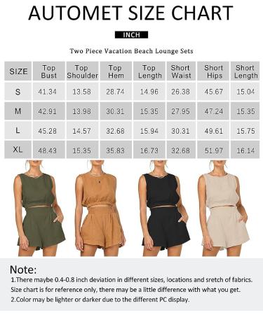 Automet Women's Summer 2 Piece Outfit Set - Sleeveless Crop Top and High Waisted Shorts with Pockets | Black - Size Medium - Buy Online on GoSupps.com