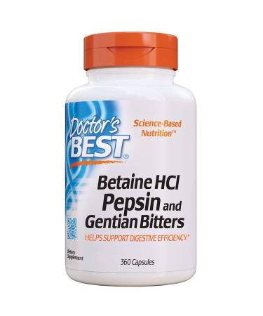 Doctor's Best Betaine HCL Pepsin & Gentian Bitters 360 Capsules