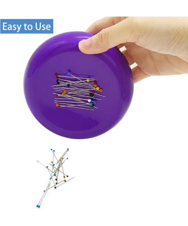Dolstar Magnetic Pin Cushion with 100 Plastic Head Pins - Purple | Sewing Quilting Magnetic Pins Holder - Buy Online on GoSupps.com