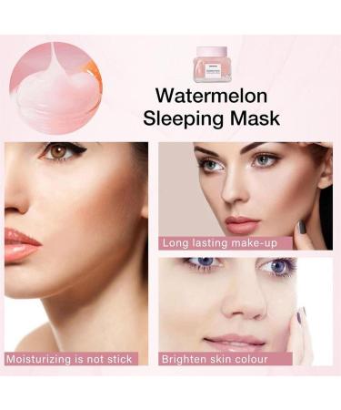 Watermelon Pink Glow Sleeping Mask Hydra Moist Sleeping Mask Hydra Moisturizer Hydrating + Anti-Aging Overnight Face Mask for Smooth Skin Reduce Redness and wrinkles 50ml - Buy Online on GoSupps.com