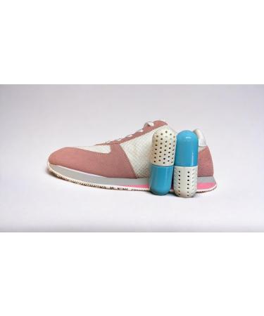 4 Shoe Trainer Sneaker Deodoriser Pill Odour Eliminator Capsules Freshness Balls Long Lasting and Reusable with Multi Levels of Freshness Easy and Convenient to use Pack of 4 (Blue and White) - Buy Online on GoSupps.com