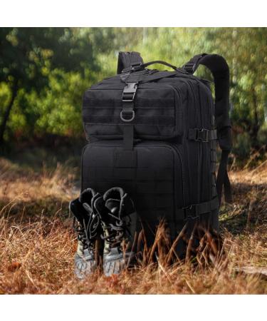 EMDMAK Military Tactical Backpack - Large Army 3 Day Assault Pack Molle Bag Rucksack in Black - Buy Online on GoSupps.com