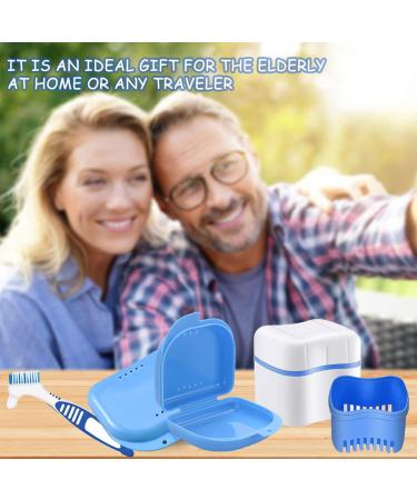 Buy Hongecb Denture Box - Light Blue Prostheses Container & Cleaning Cup for False Teeth Storage - Buy Online on GoSupps.com