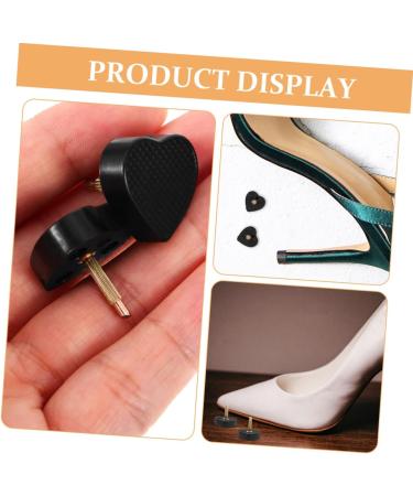 5 Pairs Heart Shaped High Heel Pads - Replacement Heel Caps for Shoe Repair - PVC Heel Tips - Black Shoe Spikes (2.00x2.00x2.00CM) - International Shipping - Buy Online on GoSupps.com