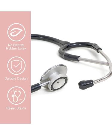 Buy Lightweight Stethoscope for Doctors & Nurses - Flexible Latex-Free Tube Soft Ear Knobs Silver Matt Finish - International Shipping Available - Buy Online on GoSupps.com