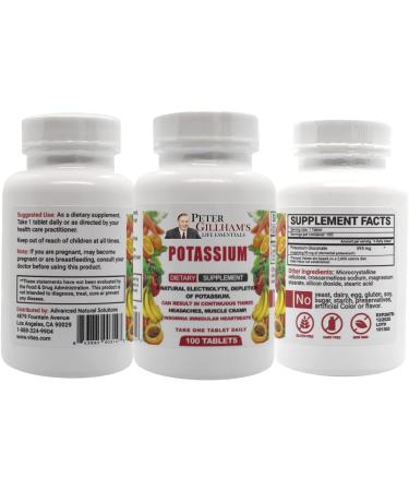 Peter Gillham s Life Essentials Potassium Gluconate Tablets 595mg 100 Tablets Support Electrolyte Balance Made in USA (Package May Vary) - Buy Online on GoSupps.com