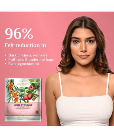 LuxaDerme Under Eye Revive Bio Cellulose Serum Sheet Mask - Brighten, Depuff, and Soothe Dark Circles with Antioxidants for All Skin Types - 100% Fermented Coconut Jell - Buy Online on GoSupps.com