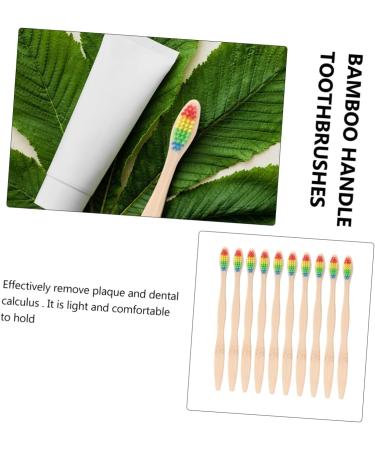 FRCOLOR 10 Pcs Wooden Handle Toothbrush Set - Eco-Friendly Travel Brushes for Adults Colorful & Convenient for Bad Breath Cleaning - Buy Online on GoSupps.com