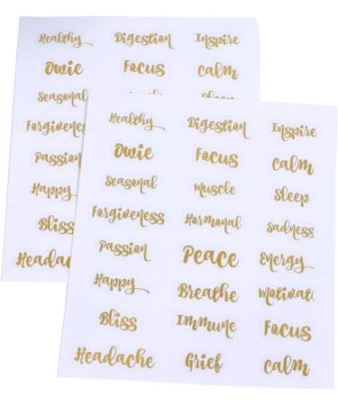 Lurrose Jar Labels Printable Labels 5 Sheets Essential Oil Bottle Labels Waterproof Roller Bottle Label Golden Letters Labels Tag for Bottle Letters Stickers Pantry Labels - Buy Online on GoSupps.com