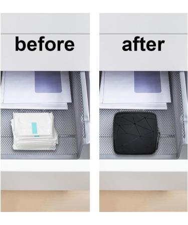 2 Pack Waterproof Tampon Storage Bags - Mini Zipper Bags for Women | Tampon Binding Storage in Green & Black - Buy Online on GoSupps.com