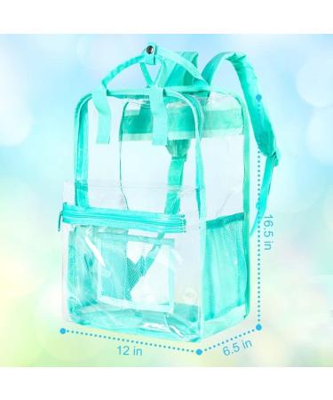 Clear Stadium Approved Transparent Green Backpack - Heavy Duty PVC Bookbag - Buy Online on GoSupps.com