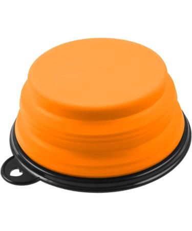 Phonenatic Foldable Silicone Dog Bowl - Orange Travel Bowl for Dogs & Cats with Carabiners (350 ml) - Durable & Portable Design - Buy Online on GoSupps.com