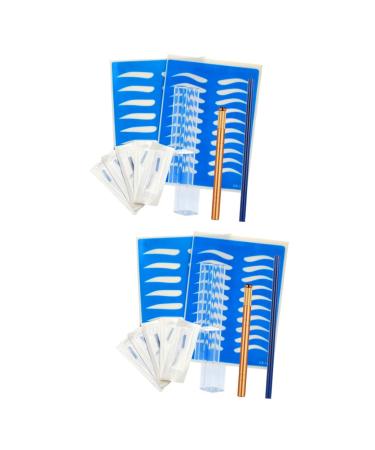 FOMIYES 2pcs Kit Golden Semi-permanent Skin Practice Microblading Pen Storage Pencil Eyebrow with Manual