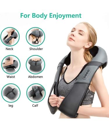 Medcursor 3D Shiatsu Neck Massage Device with Heat - Deep Tissue Relief for Neck Shoulder Back & Body Pain | Perfect for Home Office & Car - Black - Buy Online on GoSupps.com